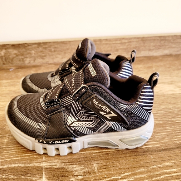 SKECHERS Toddler Shoes Black Super Z Sneaker (s8) - Picture 2 of 10